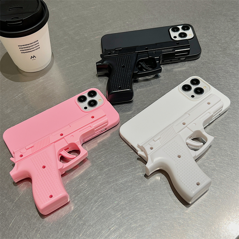 手枪形型适用苹果华为OPPO小米vivo手机壳恶搞笑稀奇古怪创意奇葩