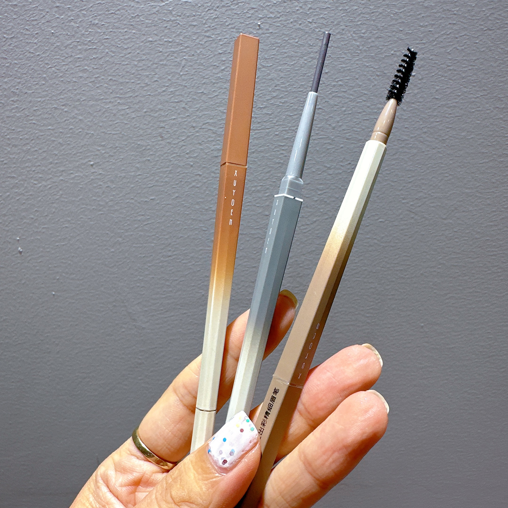 夕缘摩登出彩精细眉笔防水持久不脱色细头自然立体平价正品野生眉