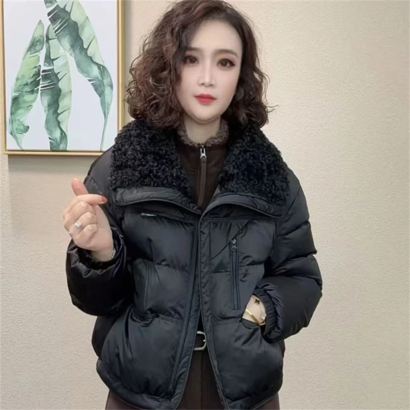 2025新款厚款常规女宽松型女款小个子休闲冬季保暖棉服#555