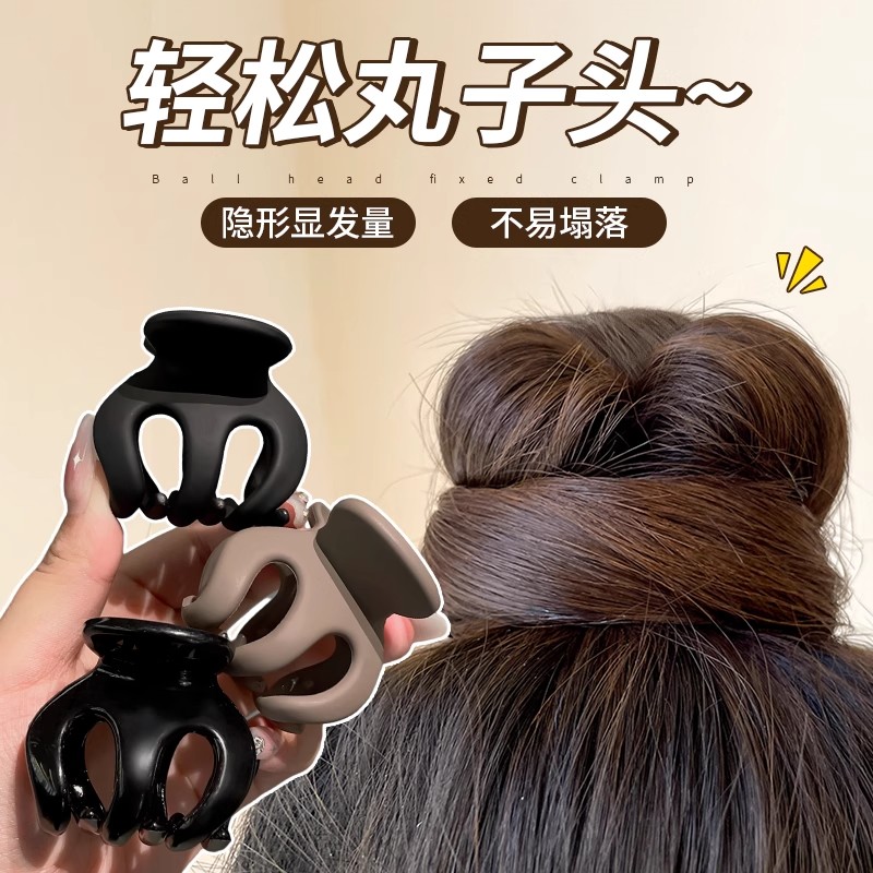 高马尾固定夹ins风南瓜抓夹丸子头抓夹喷泉马尾发夹女半扎发头饰