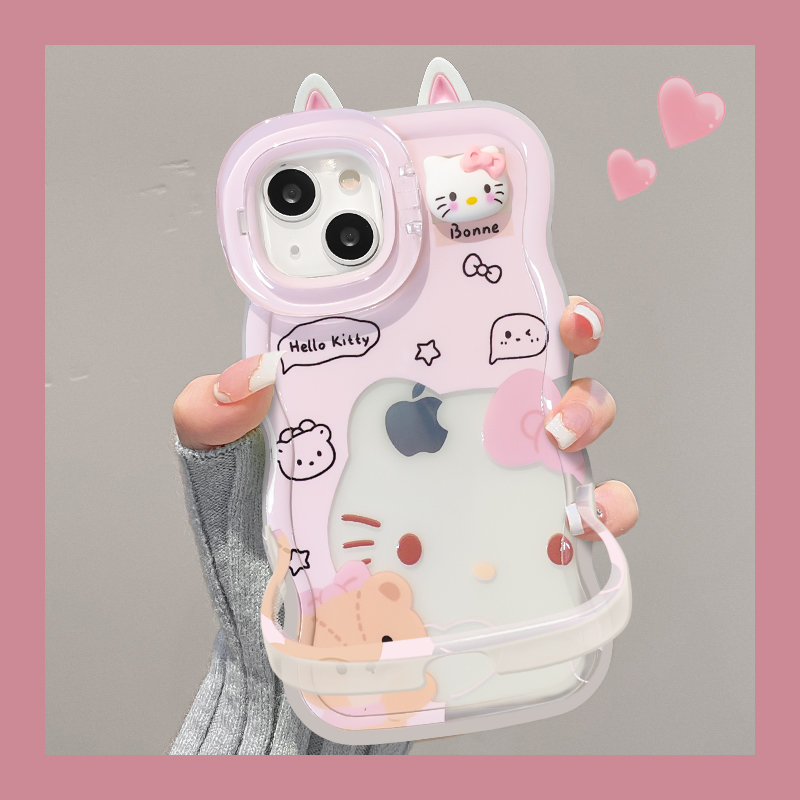 kt公仔适用苹果15华为oppo/vivo小米iPhone16pro双支架卡通手机壳