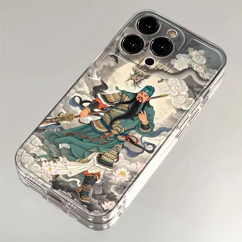 武圣关二爷适用苹果16手机壳小米15透明红米VIVO华为荣耀OPPO一加