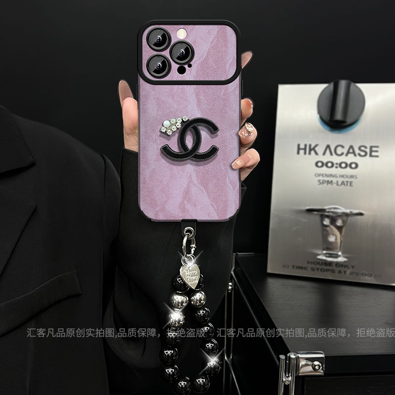 适用【苹果/oppo/华为/vivo/小米】大视窗紫毛皮网红防摔手机壳女款