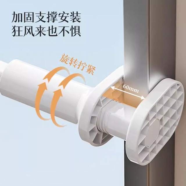 阳台晾衣神器可折叠防盗窗网晾衣架护栏杆伸缩晾晒架窗外晾衣杆