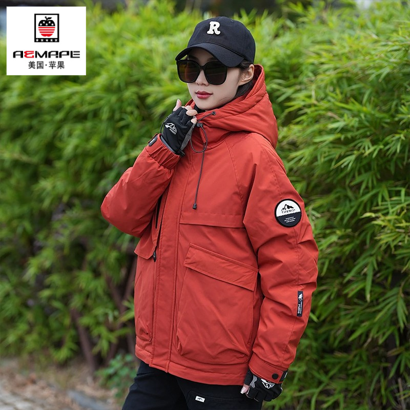 冬季新款羽绒服男女同款连帽加厚保暖户外防风外套上衣百搭夹克服