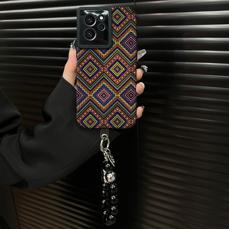 适用【华为荣耀80se】复古菱格花纹ins风小羊皮创意网红手机壳女款