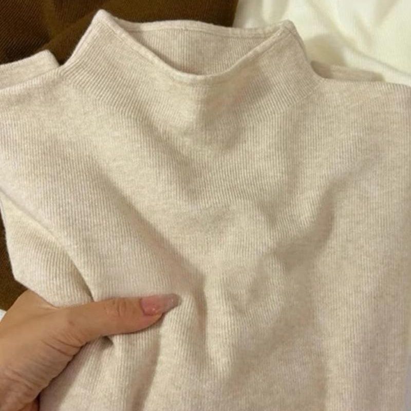 正品撤柜剪标羊毛衫毛衣针织软糯半高领内搭打底衫秋冬季简约上衣