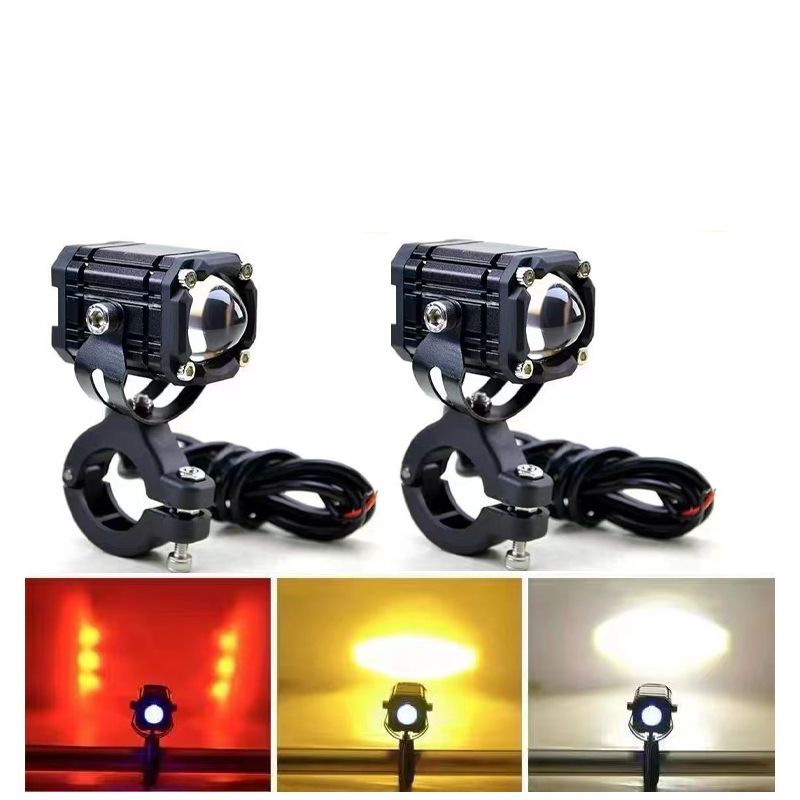 拍一发二恶魔之眼射灯12-80伏摩托车led新款电瓶车远近外置爆闪