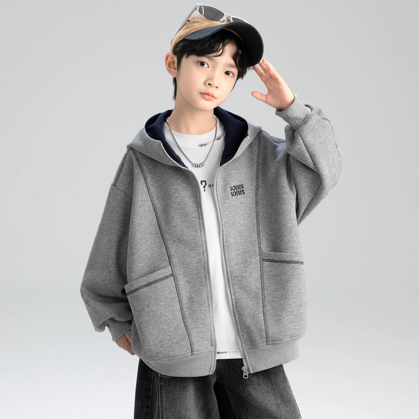 男童春秋款卫衣外套2025新款秋季上衣中大童儿童男孩秋装棒球服潮