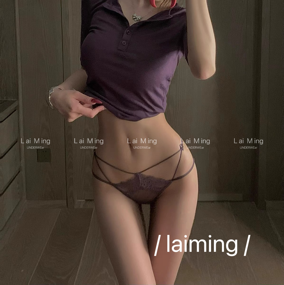 【LM】时尚法式性感蕾丝内裤镂空花边欧美性感细带纯欲低腰内裤