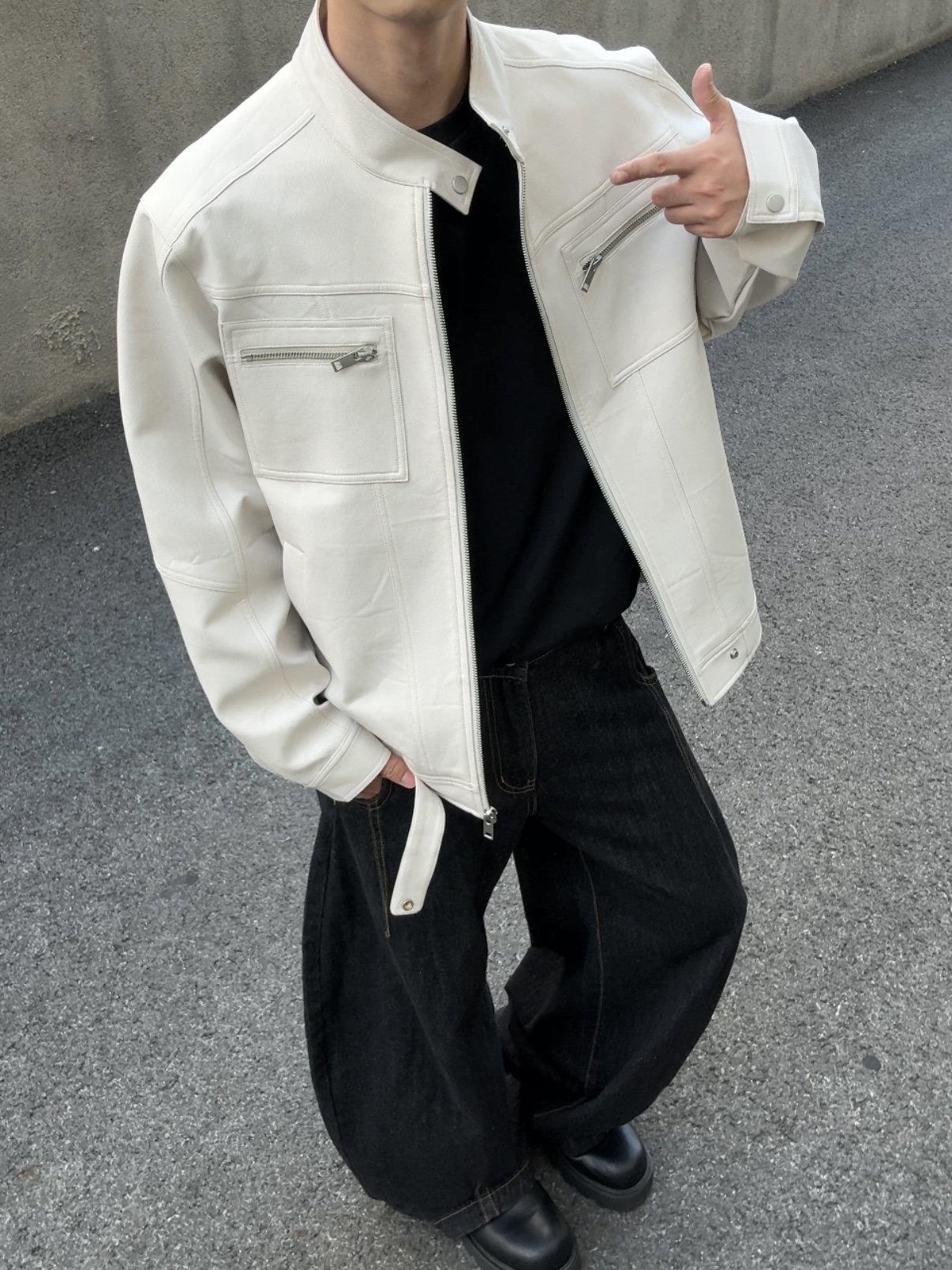 LX-NIVU夹克男袖立领哈灵顿韩版男士宽松上衣百搭帅气秋季外套