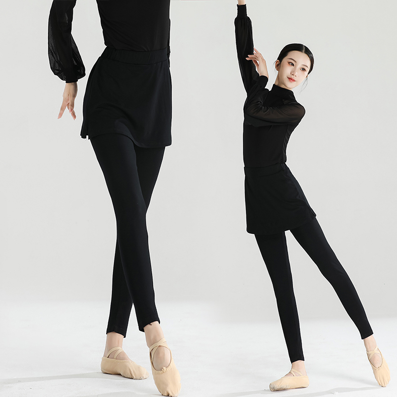 九分紧身舞蹈生专用练功服裙裤黑色形体古典芭蕾舞拉丁舞蹈裤秋冬