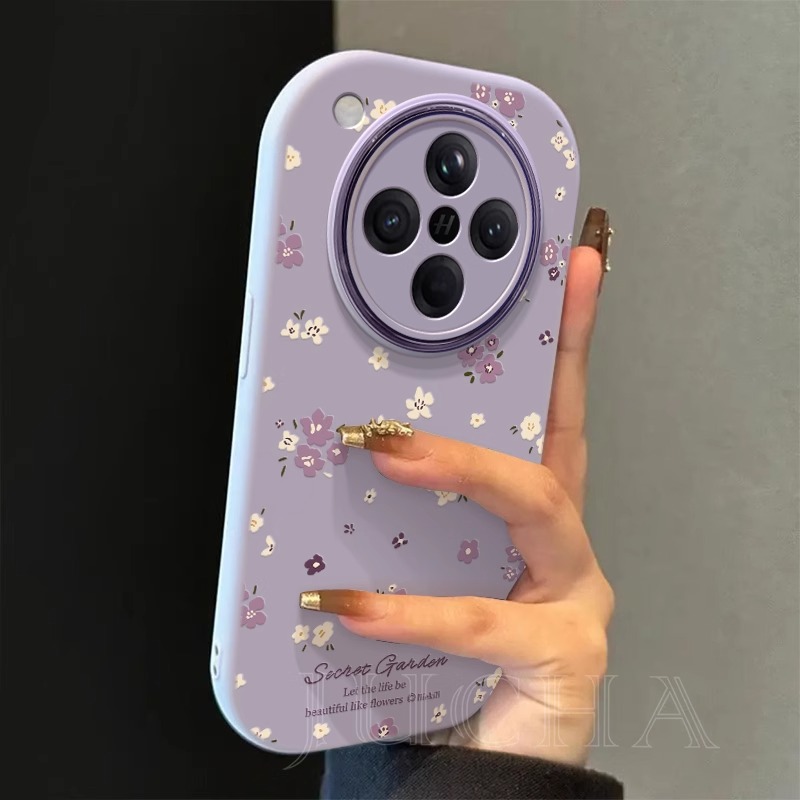 粉紫碎花适用oppofindx8ultra手机壳x8s+小清新x8s新款硅胶高级感