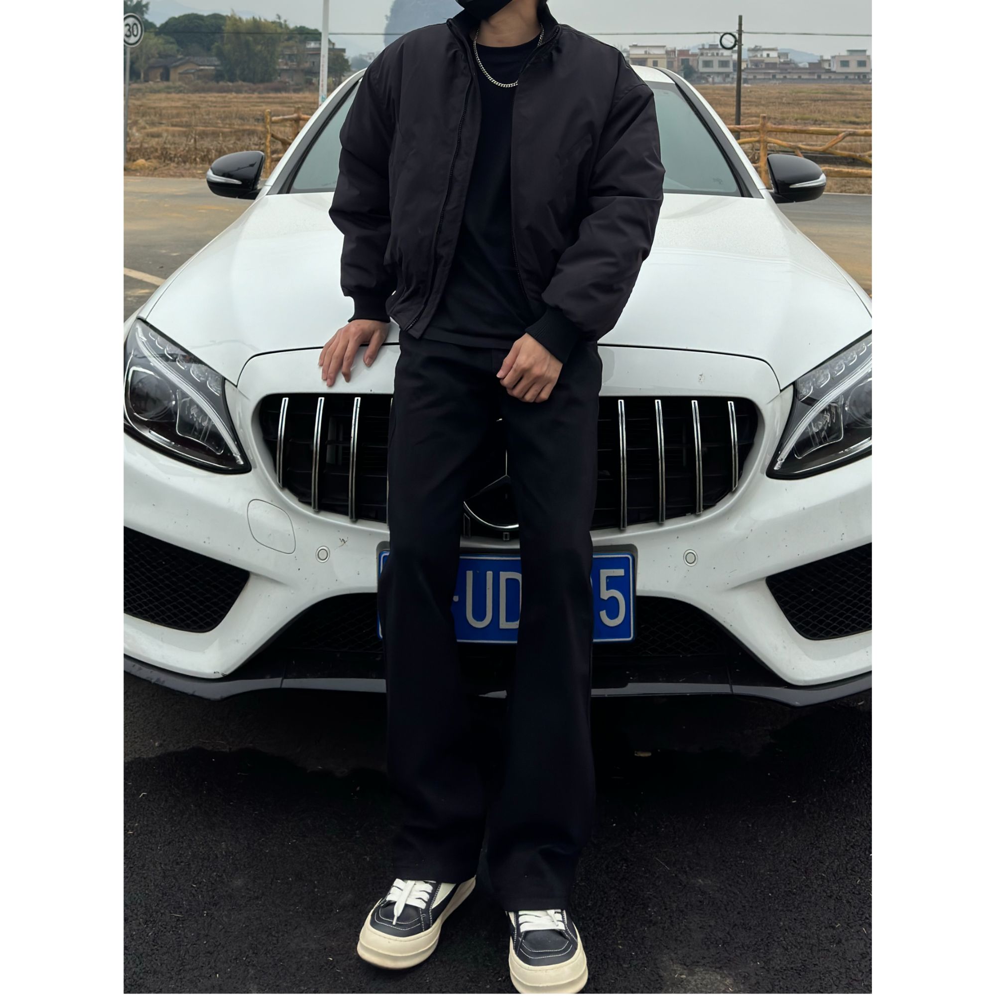 BBC【黑色牛仔裤】2025显高显瘦显腿长直筒微喇秋冬弹力长裤