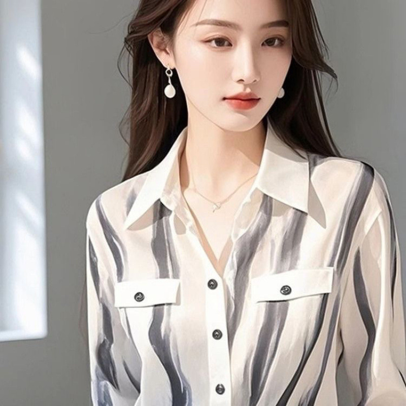 哥弟阿玛施正品超好看白色条纹衬衫女早春2025新款法式小众别致显