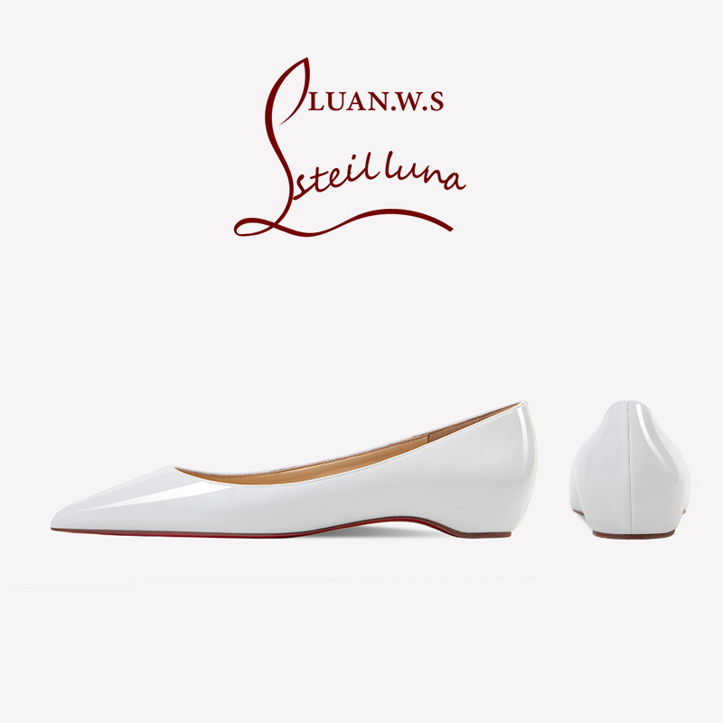 羊皮酒红色平底鞋女2025新款漆皮尖头鞋内增高单鞋浅口低跟红底鞋