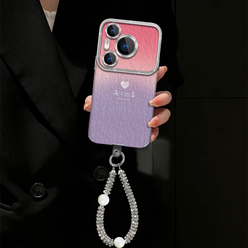 满心欢喜适用于华为pura70手机壳电镀大视窗高颜值网红防摔女款