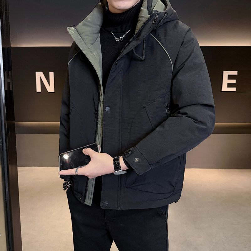 户外羽绒服男冬季加厚轻奢新款潮流百搭冲锋衣连帽工装防水外套