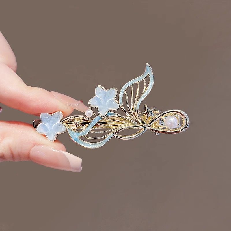 新款鱼尾发夹女夏季小众设计感侧边夹刘海夹碎发夹子高级感鸭嘴夹