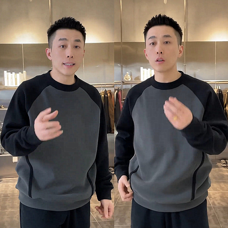 云朵绒卫衣男款秋冬季圆领打底衫2025新款潮牌宽松高级感弹力上衣