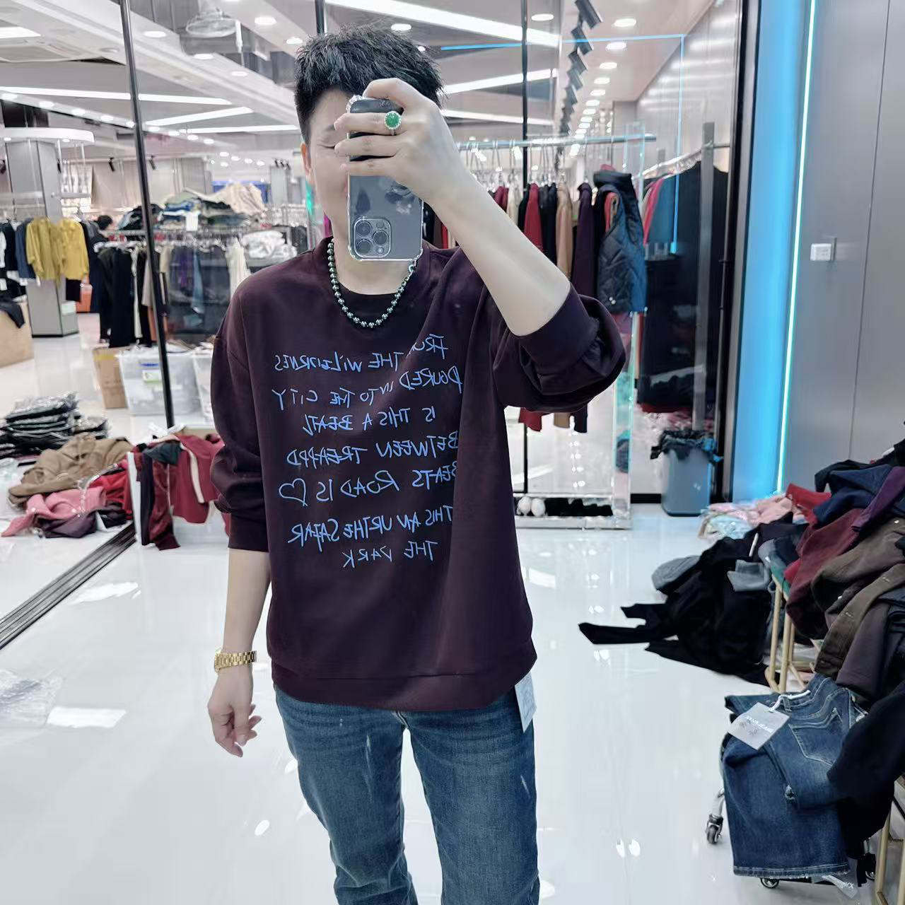 优质新款大版穿3季2色字母中长上长3515年欧美