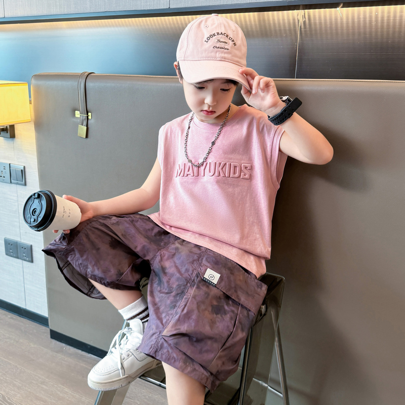 儿童装男童夏装无袖T恤2025新款中大童夏季背心夏款男孩上衣t