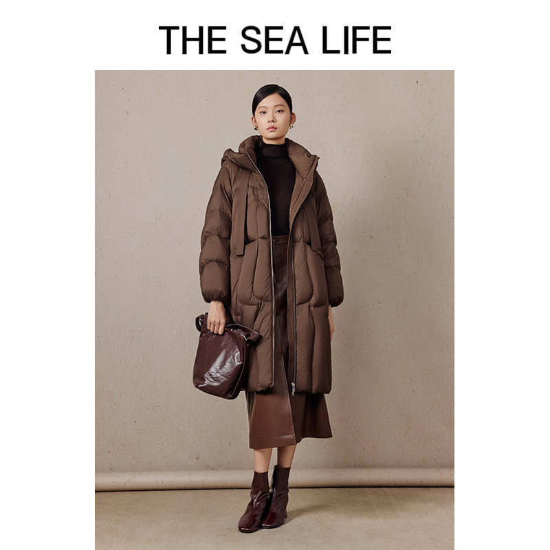 THESEALIFE 松弛感羽绒服冬季连帽廓形羽绒外套18518