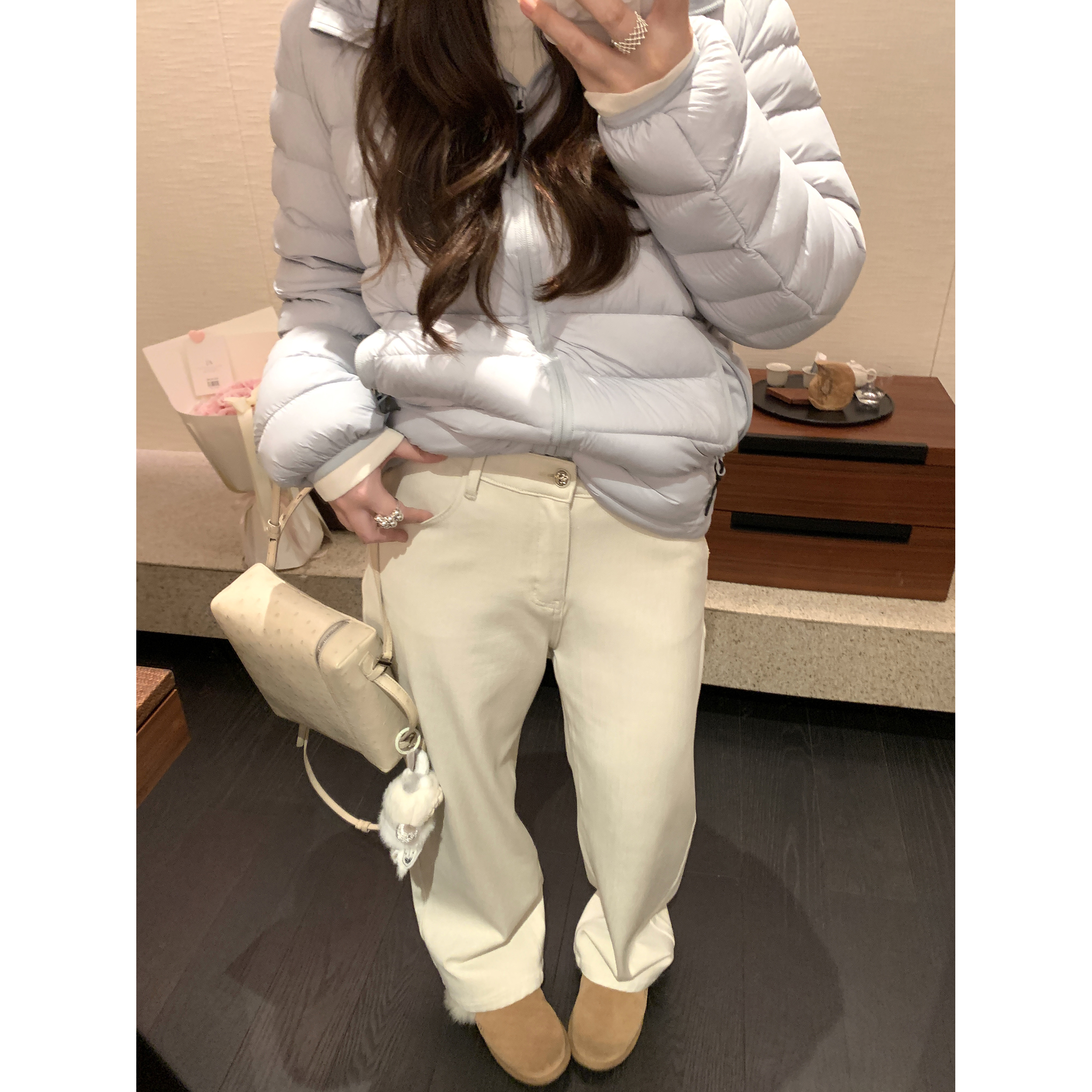 脚趾筋暖暖过冬 J佳好版型一体绒直筒白黑牛