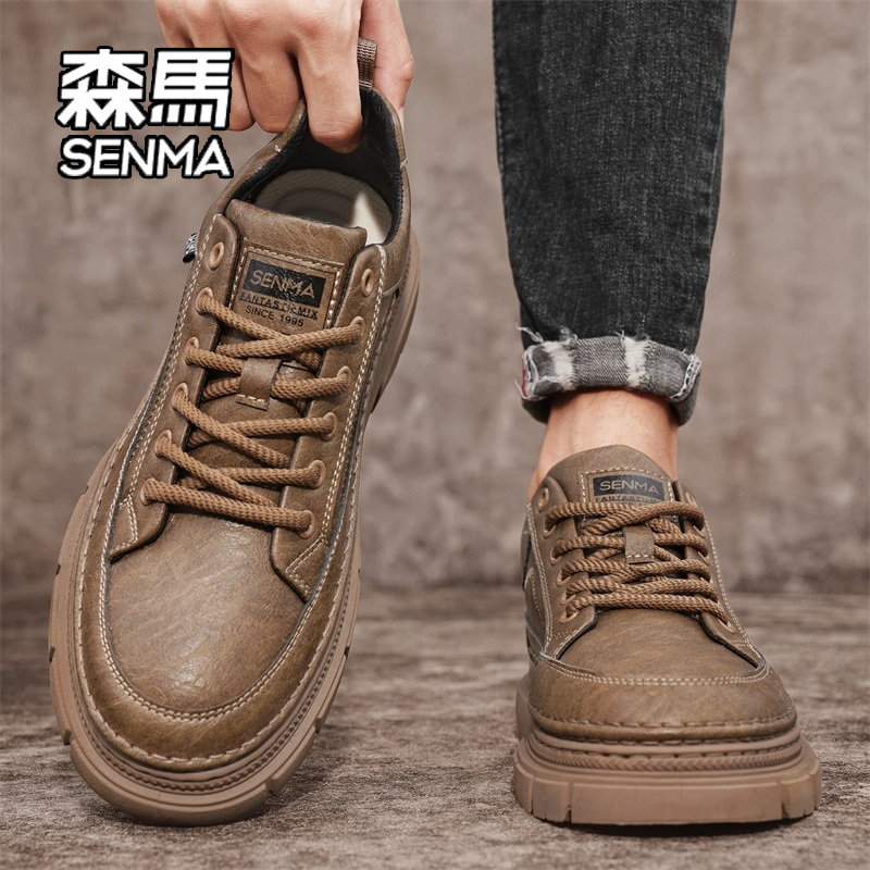 SENMA/森马劳保男鞋秋季百搭商务休闲鞋英伦风低帮工装厚底马丁鞋