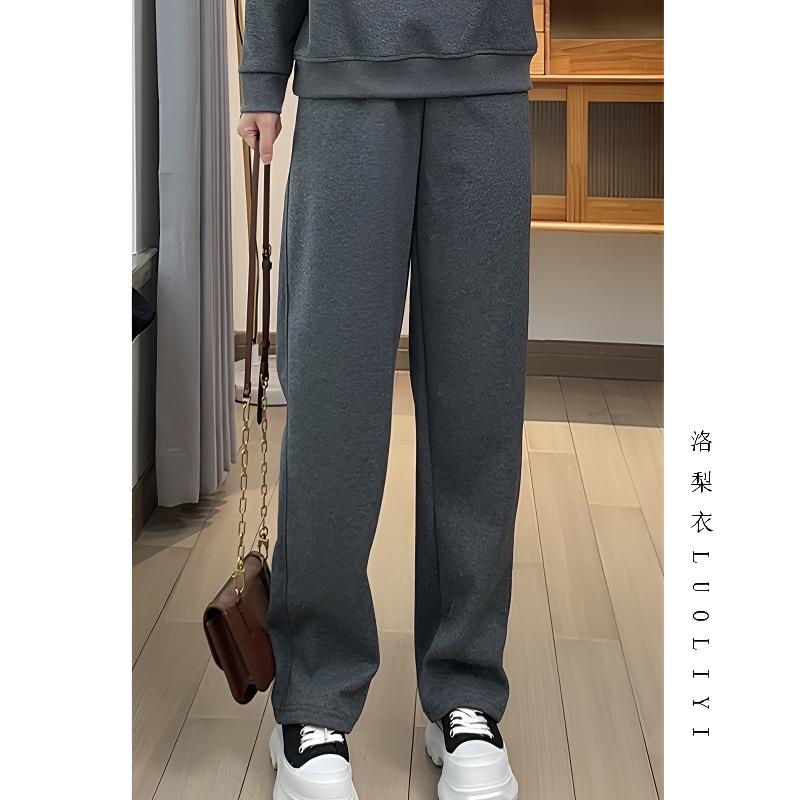 裤子女秋季新款宽松洋气休闲装高腰窄版直筒裤显瘦百搭时尚裤女款