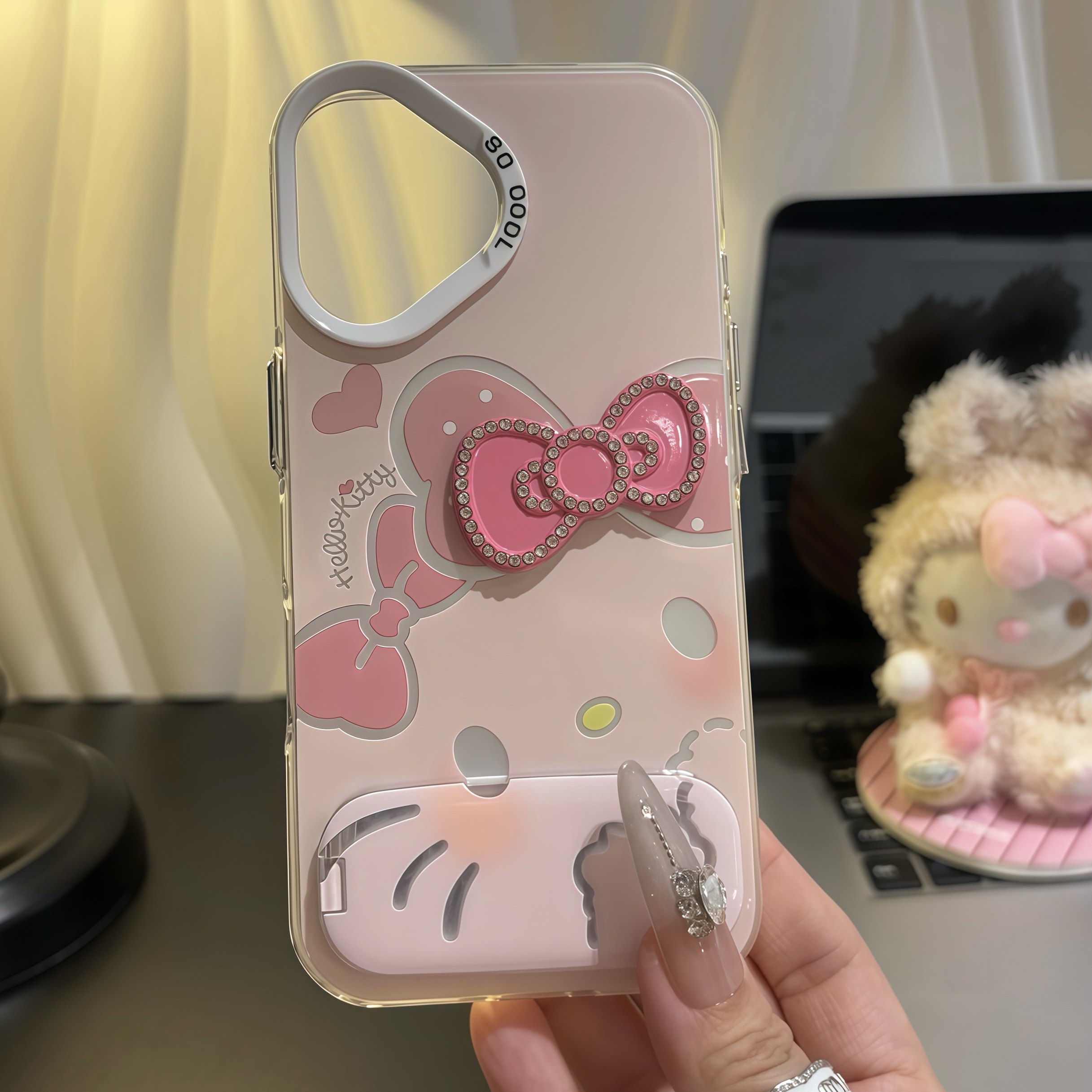 蝴蝶结kitty支架适用iPhone17苹果16手机壳华为p70vivoppo小米15