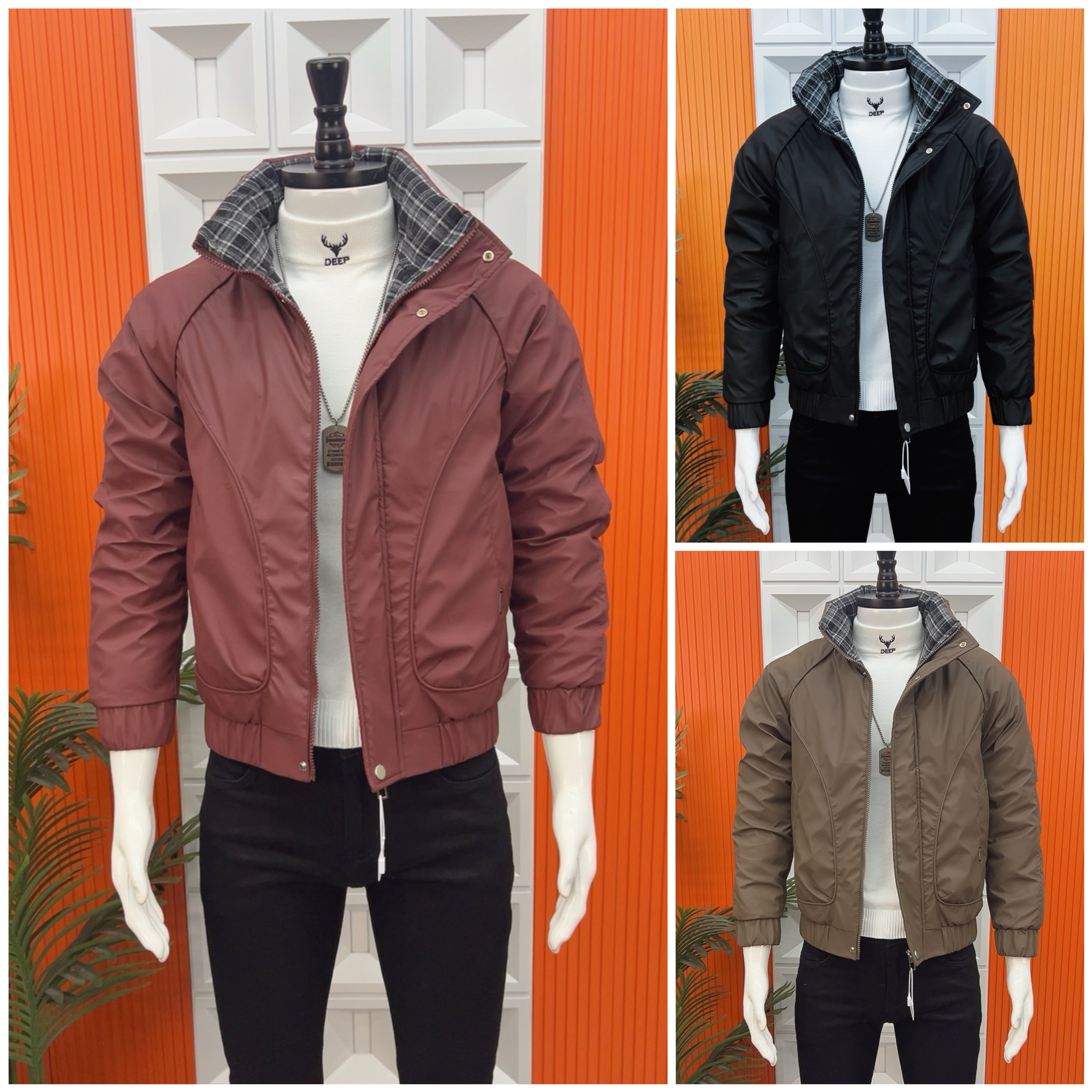 【冬季新品】潮牌痞帅时尚棉服男2025新款冬季修身立领棉衣外套0157