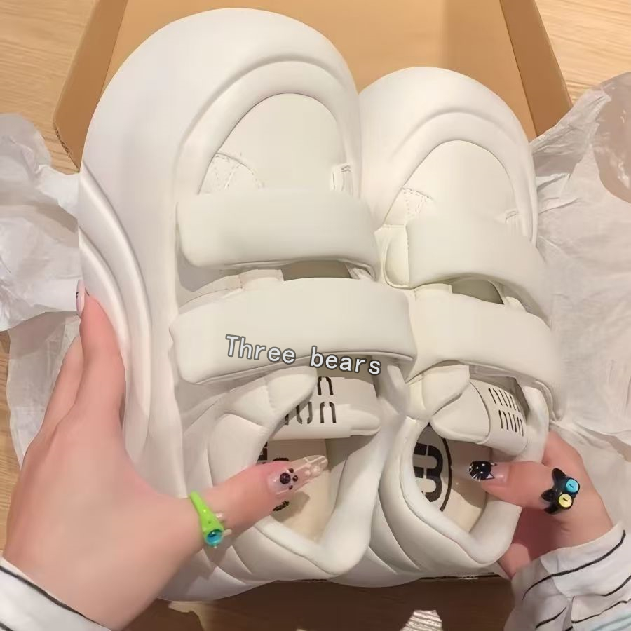 赵露思同款厚底小白鞋女款2025新款魔术时尚百搭小众休闲鞋面包鞋