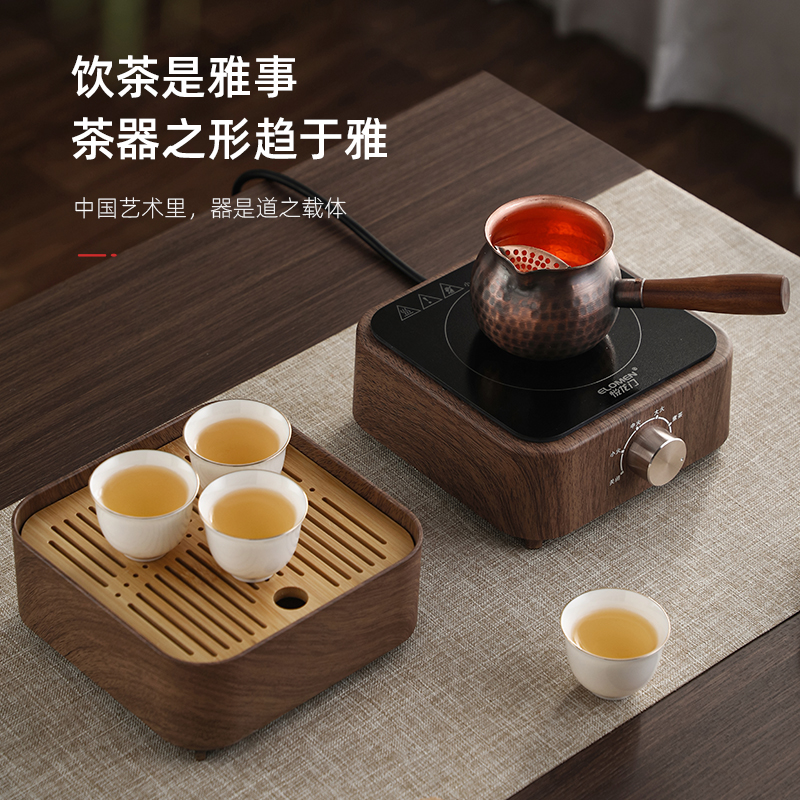 西北甘肃紫铜罐罐茶煮茶器带茶台套装 家用围炉煮茶烤奶罐养生壶