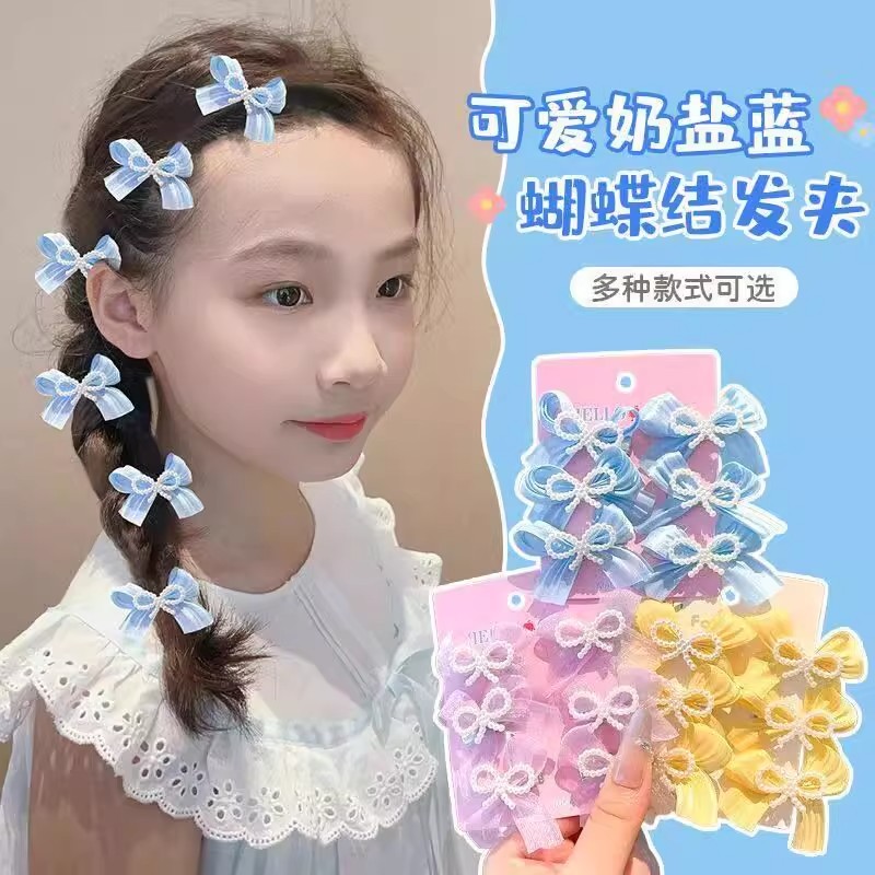 可选碎多种蝴蝶结发夹百搭可爱奶盐蓝刘海新款侧边马尾款式夹优质