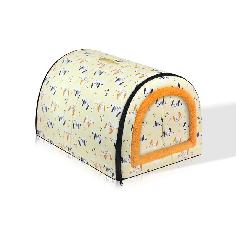 新款保暖封闭式带门帘支撑杆可拆洗猫窝户外通用适合中小型狗狗窝
