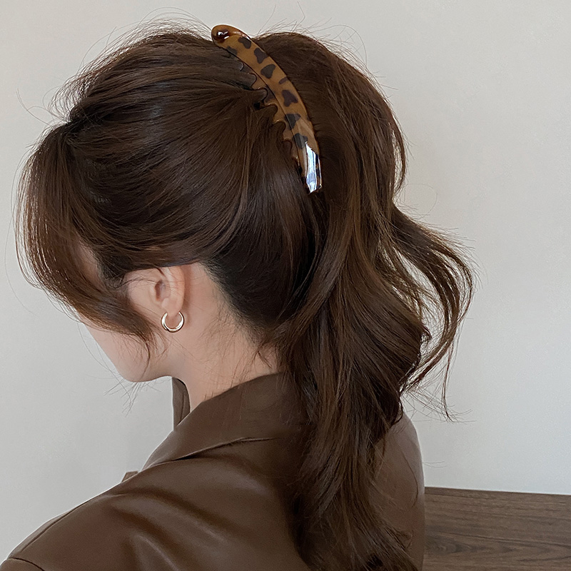 高级感懒人发量多豹纹香蕉夹女时尚百搭高马尾盘发抓夹气质发夹子