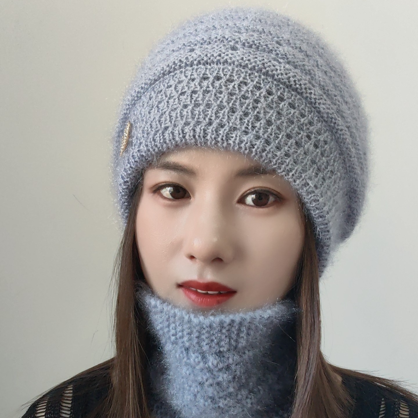 （拍一发二）2025新款保暖舒适时尚百搭包头帽堆堆帽＋小脖套