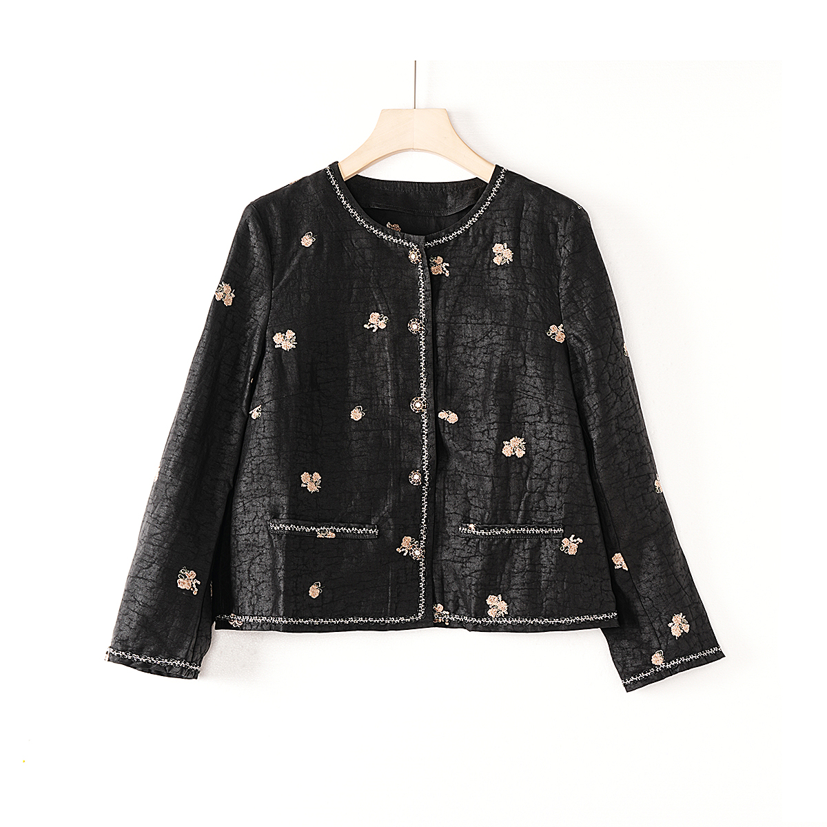 【澜亭絮絮】桑蚕丝香云纱重工刺绣小香风外套25-016