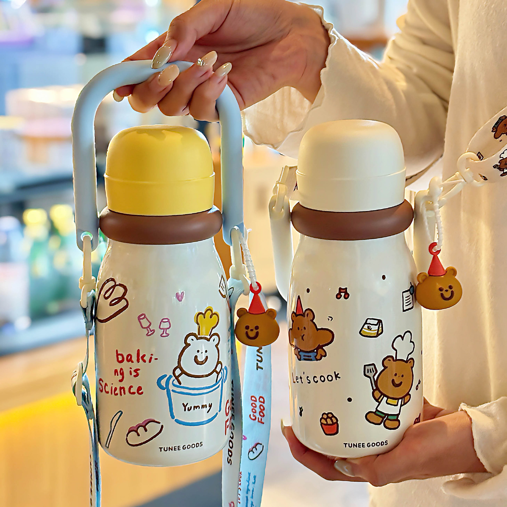 TUNEE GOODS系列牛奶瓶提手保温杯坚固提环便携可调节杯绳双饮杯