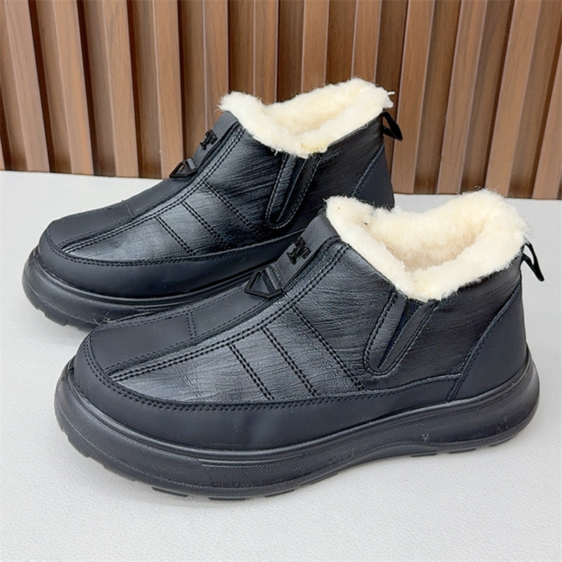 冬季新款加绒加厚厚底男鞋爸爸鞋中老年休闲鞋保暖户外棉鞋轻便