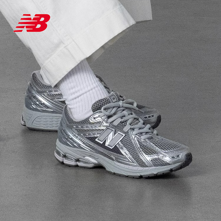 New Balance男女鞋老爹鞋2025新款液态银厚底运动休闲鞋 M1906REH