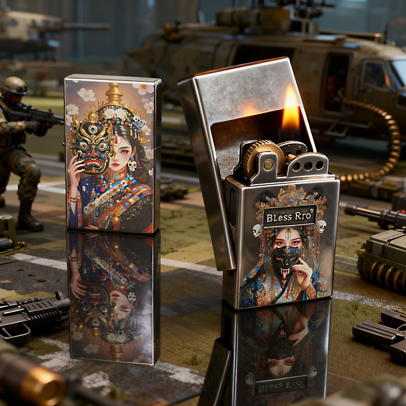 扎基拉姆推牌清脆解压煤油打火机复古砂轮式高档送男友礼物高颜值