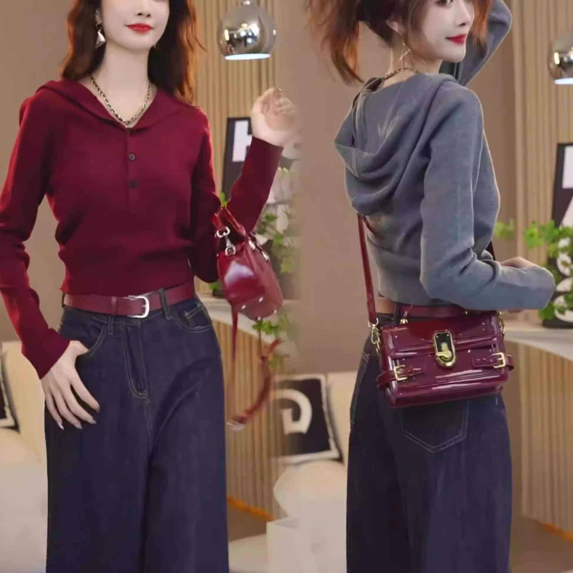 连帽毛衣针织长袖套头上衣2025春季新款洋气休闲百搭减龄针织衫女