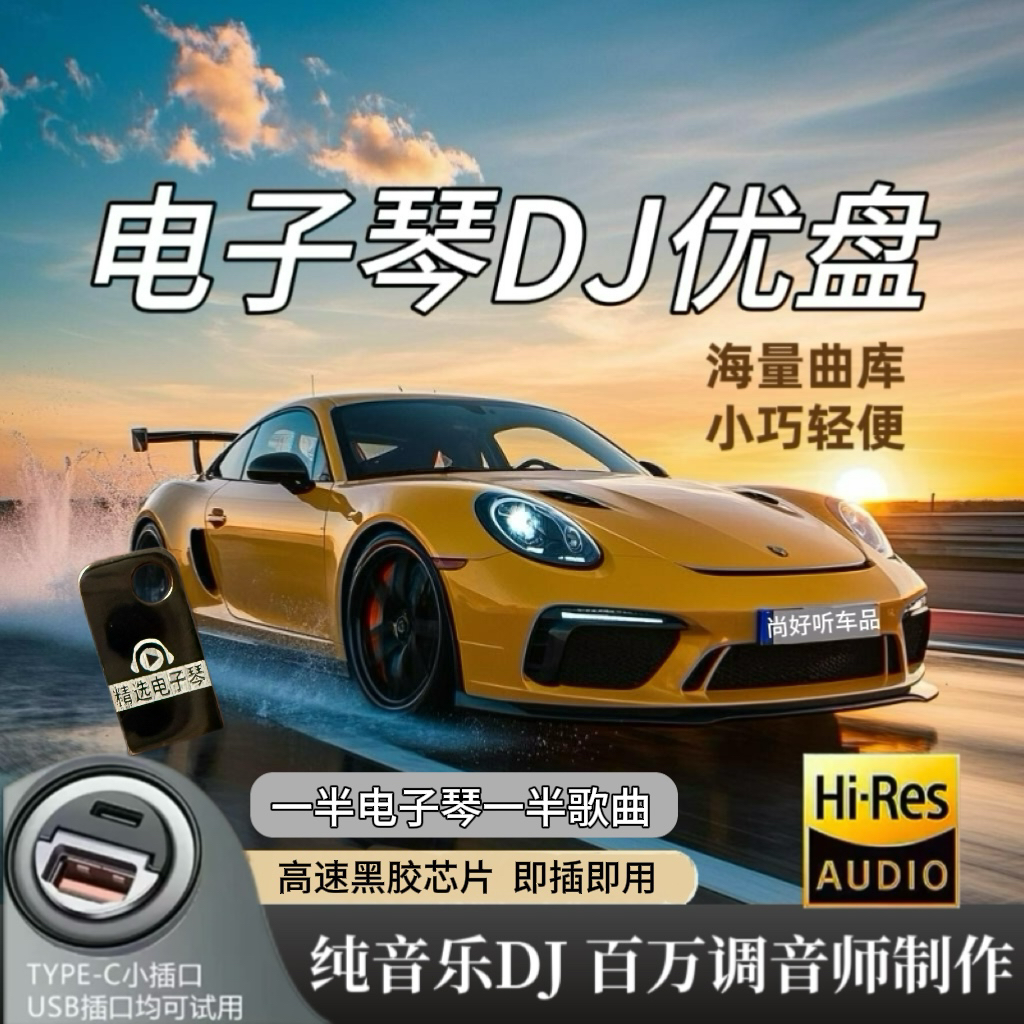 【DJ电子琴】视频同款电子琴DJ旋律车载优盘  电子琴 流行歌各一半