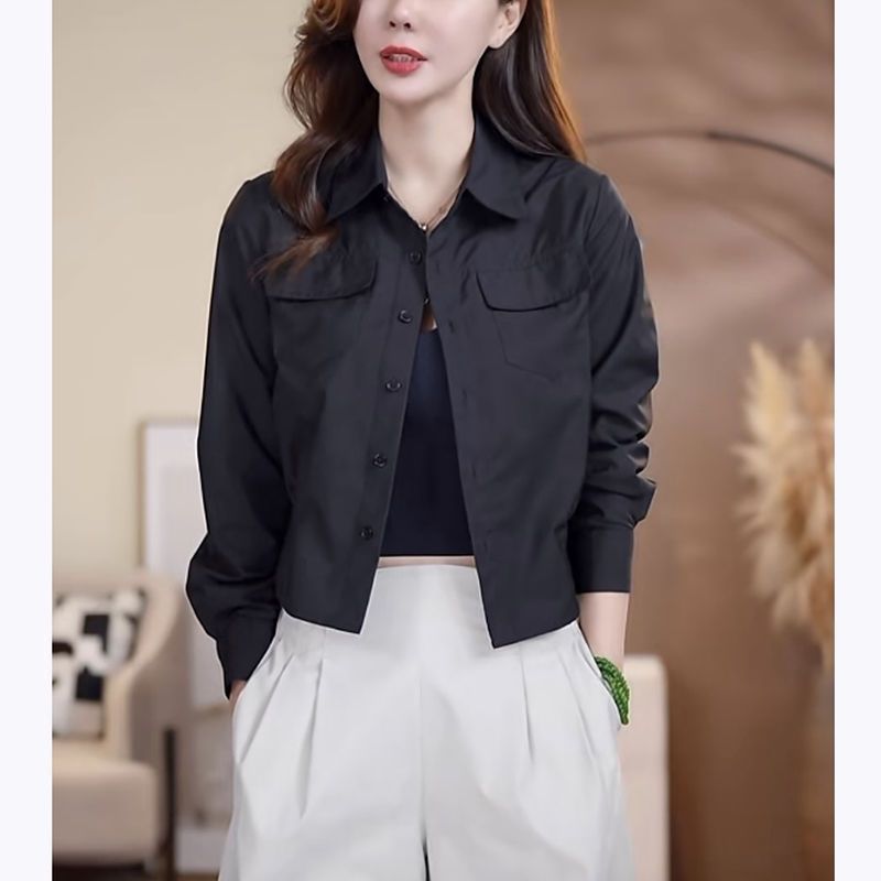 法式长袖气质百搭衬衫上衣2025薄款外套精致新款衬衣女秋设计纯欲