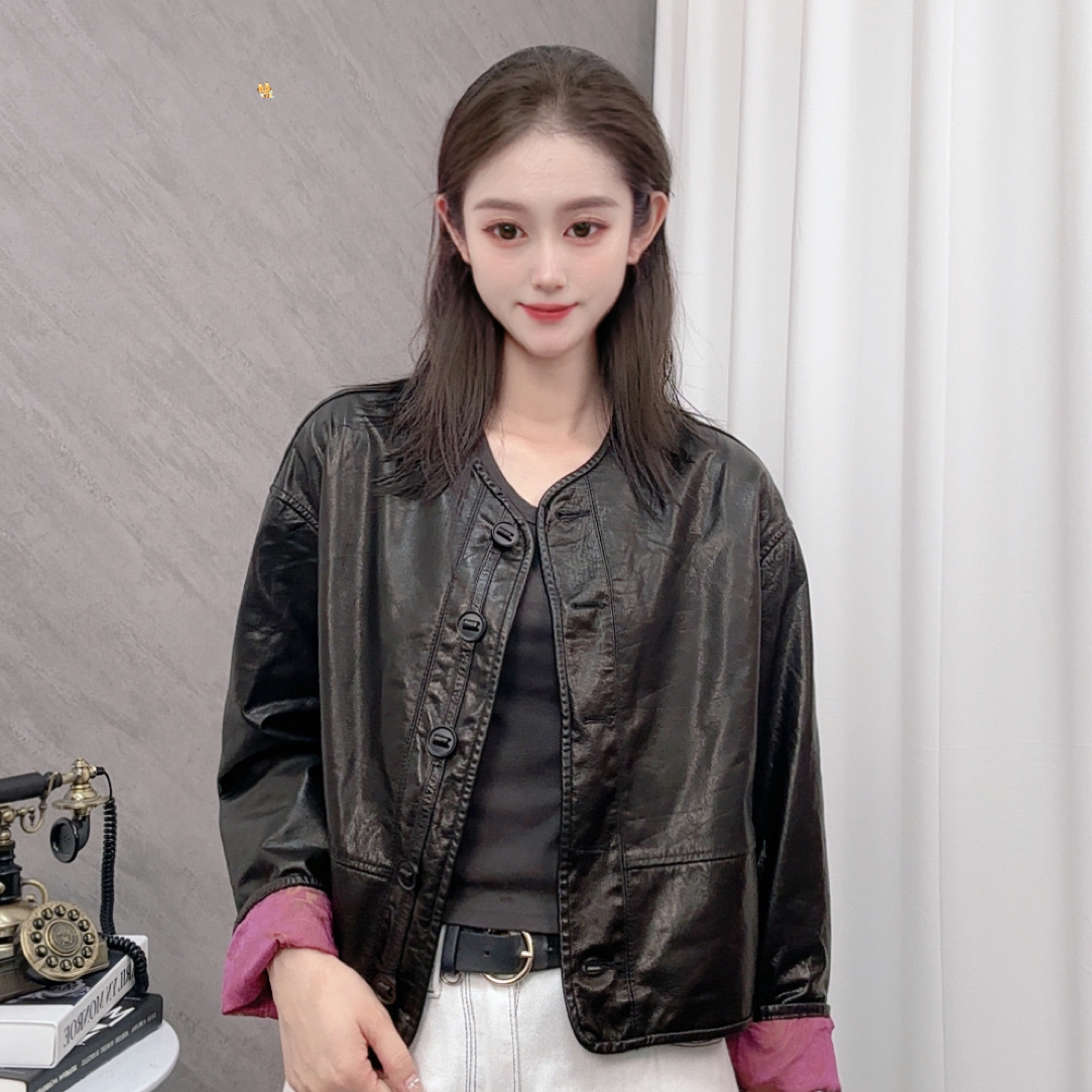 洋气轻奢真皮皮衣外套