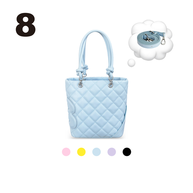 2801“一见钟情菜篮子” 太可爱了吧？ 菱格纹手提百搭多巴胺包包