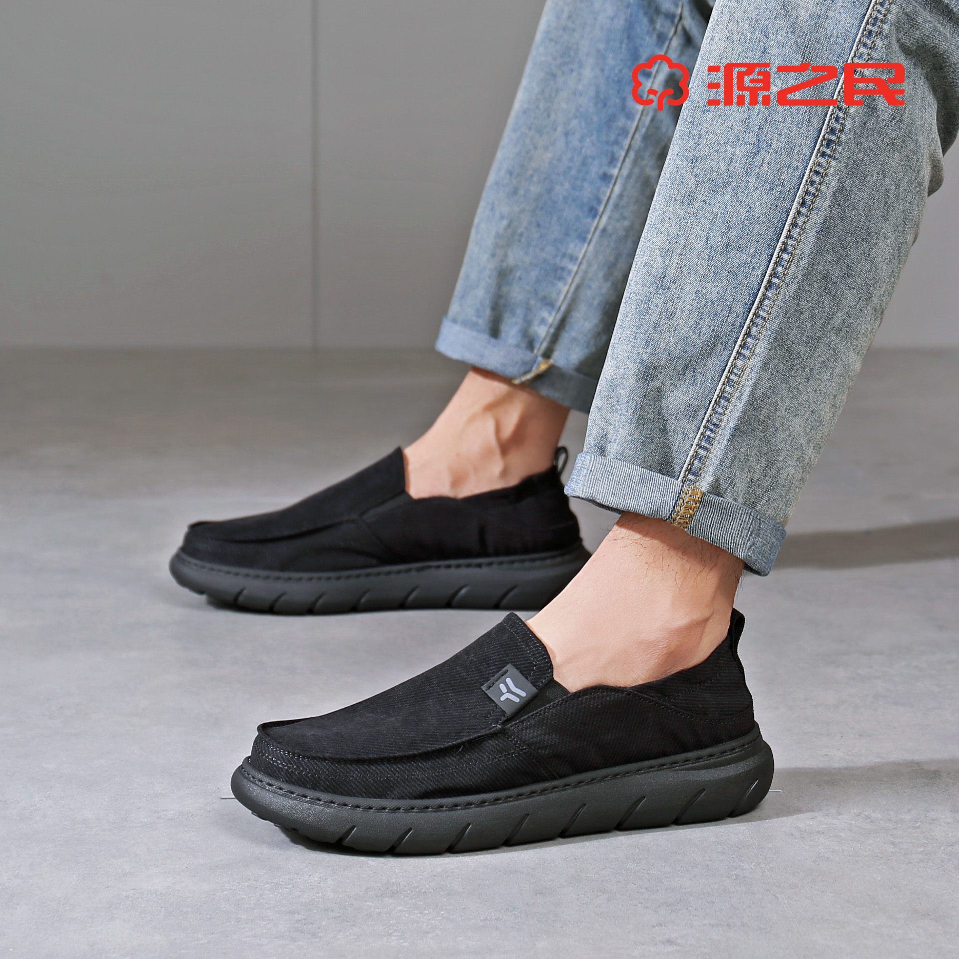 男士轻舒鞋秋季老北京布鞋男士一脚蹬2025新款休闲鞋乌拉草布鞋