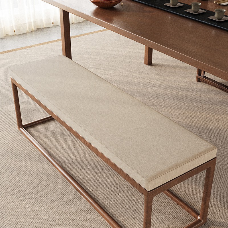 【实木长条板凳】40D海绵红木沙发细麻坐垫玄关入户换鞋凳软包垫